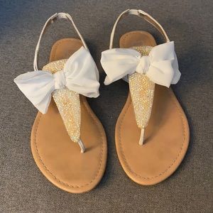 Material Girl sandals with bow